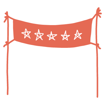 illustration of a banner with stars