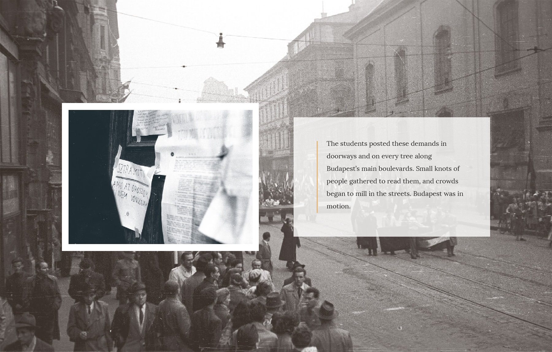 Fliers posted during the 1956 Hungarian revolution